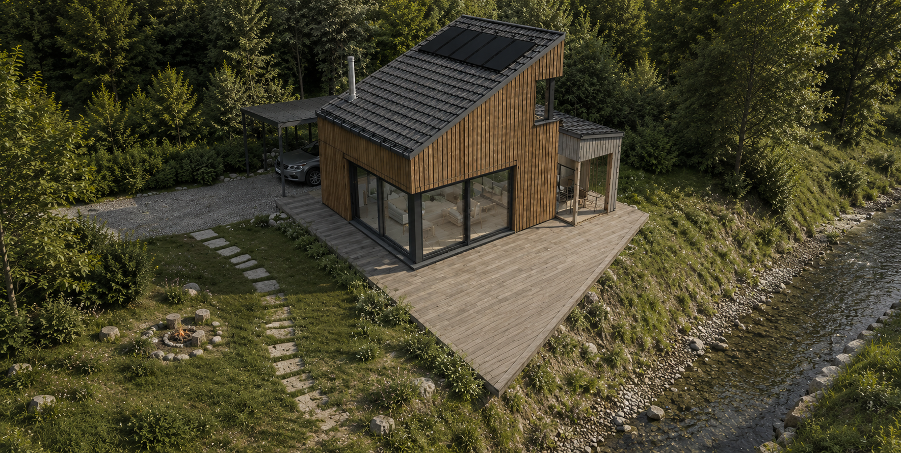 AI generált bungaló látványterv