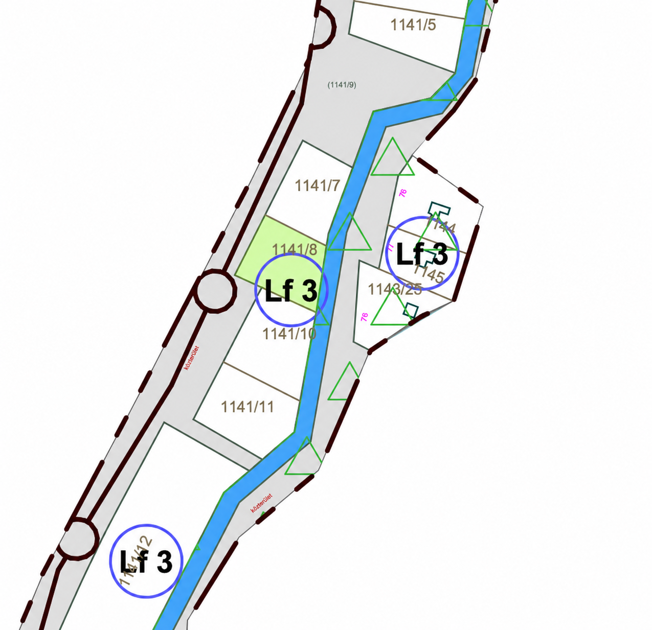 Helyrajzi térkép – 1141/8 hrsz